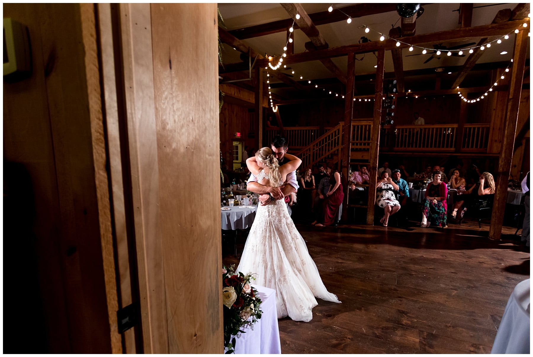 dramatic dance photo of bride and groom